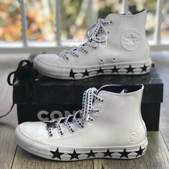 Conv&Miley Ctas HI White Black Stars✨W AUTHENTIC - Picture 3 of 8